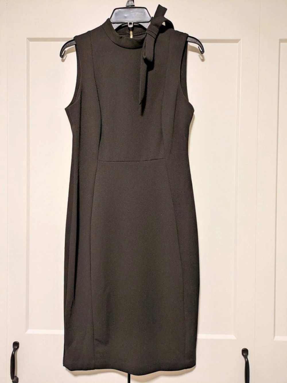 Calvin Klein Sleeveless Bow-Neck Sheath Dress Black Size 8